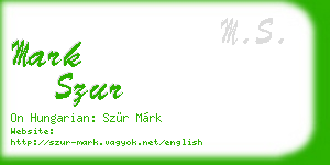 mark szur business card