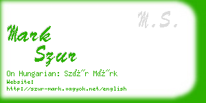 mark szur business card